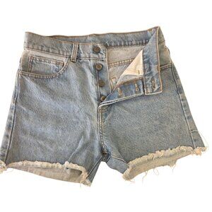 Vintage John Gant High Rise Cutoff Denim Shorts Unisex 30" Waist Frayed Hem Y2K